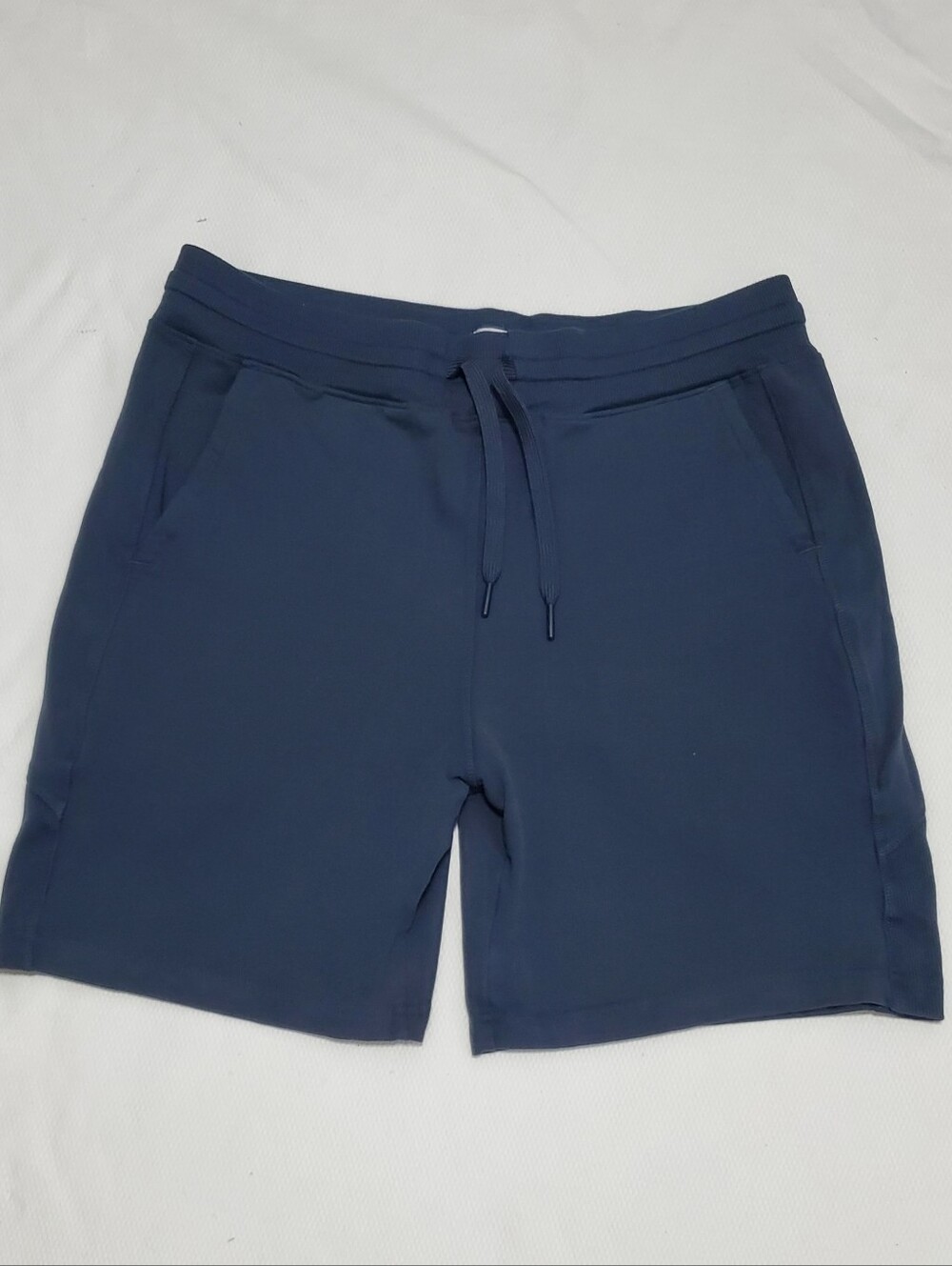 Gettees District Supima Cotton Sweat Shorts Navy Blue USA Made Mens Large